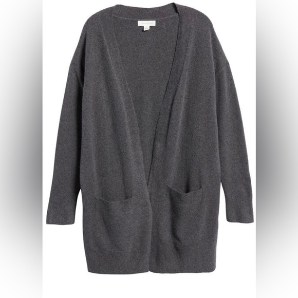 Treasure & Bond Gray Open Front Cotton Blend Cardigan Size Large (12-14) NWT - Picture 5 of 17